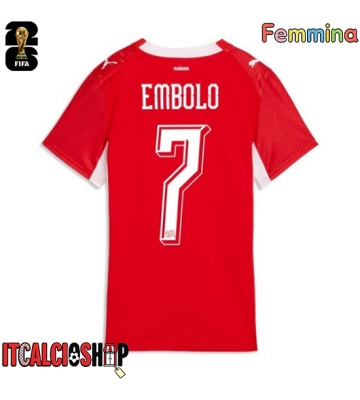Svizzera Breel Embolo #7 Prima Maglia Femmina Mondiali 2026 Manica Corta